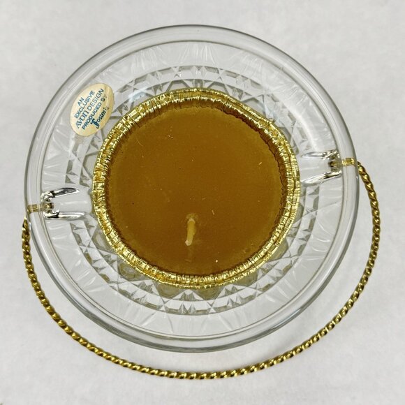 Vintage Avon Fostoria Crystal Backet Candle Holder with Bird Of Paradise Candle - Picture 2 of 13